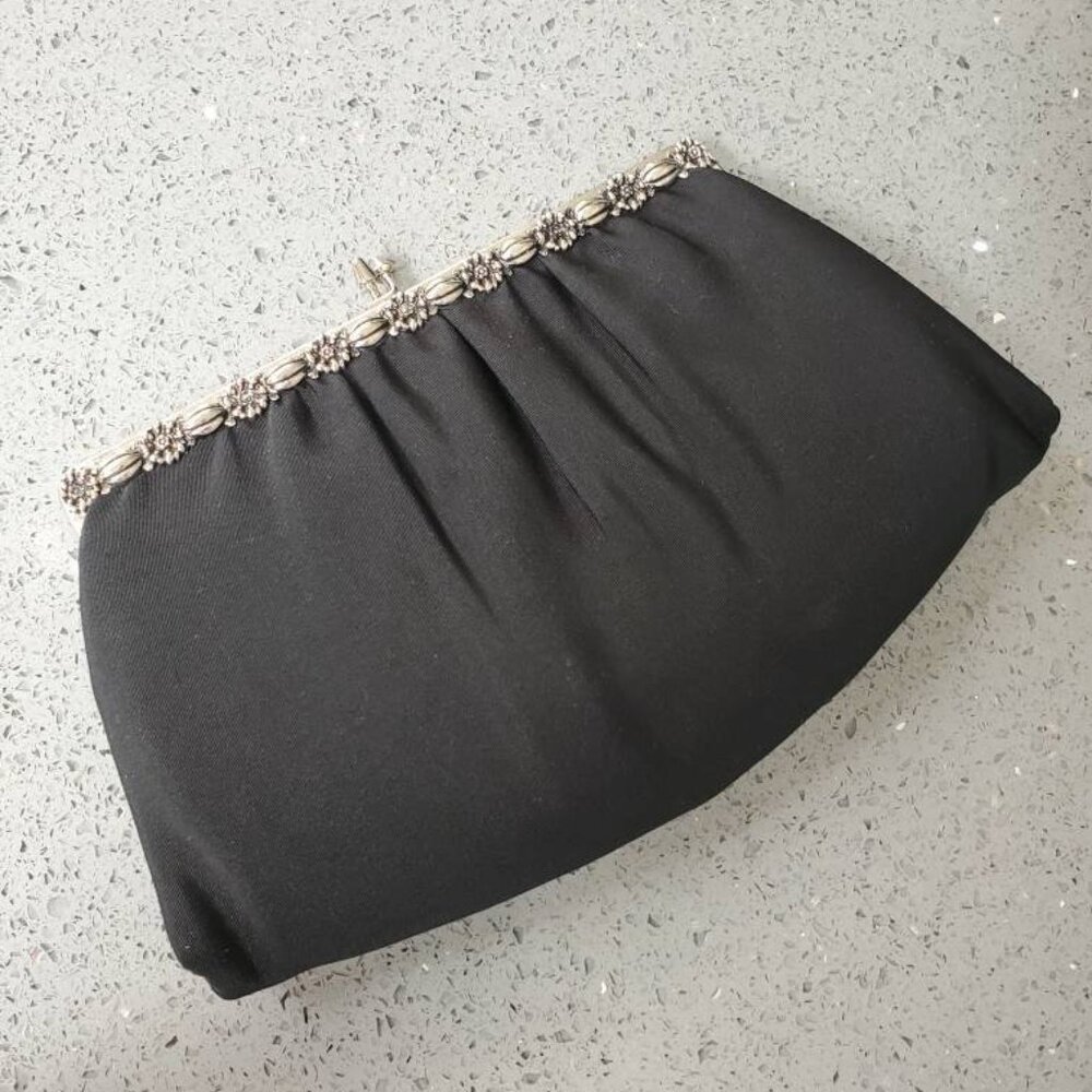 Vintage Black Ande Evening Clutch and Chain Purse